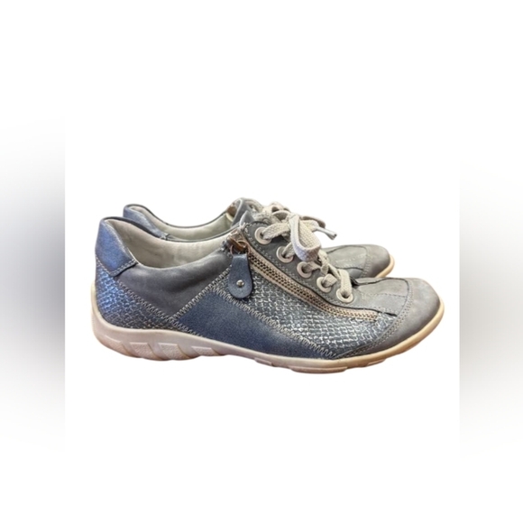 Shoes - Remonte Sneaker Grey Leather Zipper/Lace Size 36